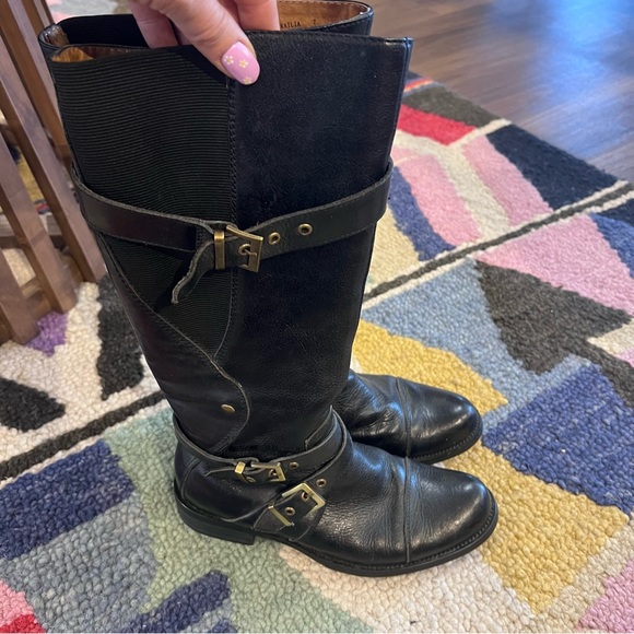 Miz Mooz Kailia Black Leather Boots Size 7 - Picture 5 of 9